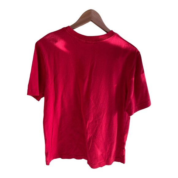 Jingle Bear Rock Red Graphic Christmas T-Shirt M 100% Cotton Festive Bear Design - Picture 3 of 9